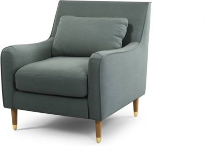 An Image of Content by Terence Conran Oksana Armchair, Athena Dark Grey with Light Wood Brass Leg