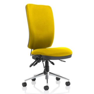 An Image of Chiro High Back Office Chair In Senna Yellow No Arms