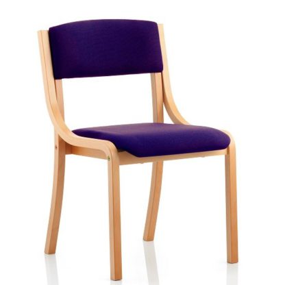 An Image of Charles Office Chair In Purple And Wooden Frame