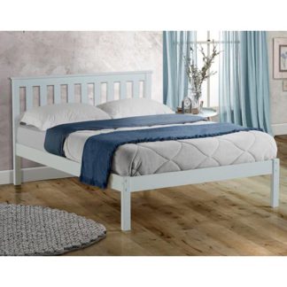 An Image of Denver Wooden Low End King Size Bed In White