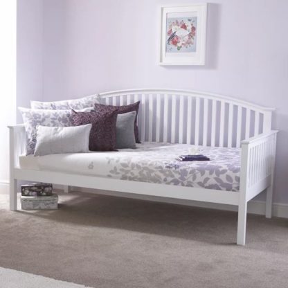 6054a36f0806677ebe4e23ccb1f0977502d9cc0f5429ae947e6e081f4a751adf.jpg An Image of Madrid Wooden Single Day Bed In White
