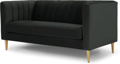 An Image of Amicie 2 Seater Sofa, Dark Anthracite Velvet