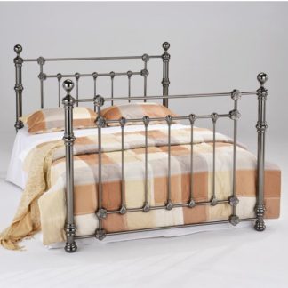 An Image of Elanor Metal Double Bed In Black Nickel