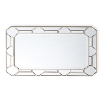613059ba90996d355b1b8f9f4f6ccbca4389eebfdeba918fbcb775da0f5f4276.jpg An Image of Dominga Rectangular Wall Mirror In Silver Finish