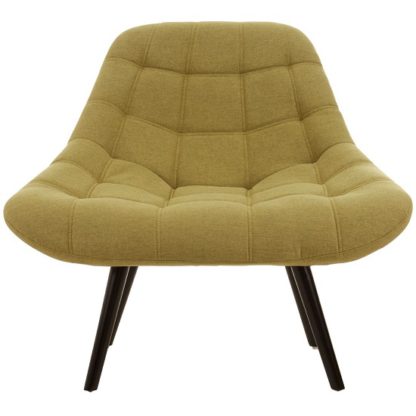 An Image of Hyadum Faux Linen Upholstered Bedroom Chair In Green