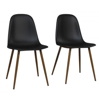 624c8f25f9356ee218453358f5b3a5824108cce2e2862bcb778477583cc9b526.jpg An Image of Copley Black Plastic Dining Chairs In Pair