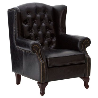 624cd48f92285ba943b5754c71f571b4a727d64e25dc3547a7129e1ca70a4f8b.jpg An Image of Sadalmelik Leather Scroll Armchair In Black