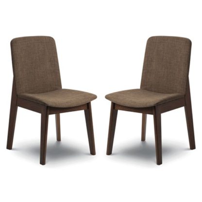 6253bb8cd5f0d30c845c856b5277fef7cdaf0a13ab65bb8e680d919fcf284361.jpg An Image of Kensington Walnut Fabric Dining Chair In Pair