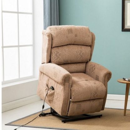 An Image of Manningham Modern Rise And Recliner Chair In Wheat Fabric