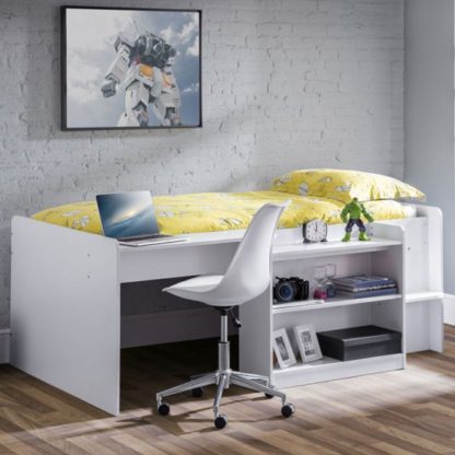 An Image of Neptune Midsleeper Bunk Bed With Computer Desk In White