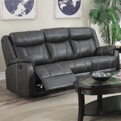 62cdbdd29a6fa54083215665e6f370e16fa4cb12082b0646e8b35dfdb58de02e.jpg An Image of Leeds LeatherLux And PU Recliner 3 Seater Sofa In Gun Metal