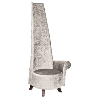 An Image of Ergo Potenza Chair In Silver Crush Fabric With Wooden Feet