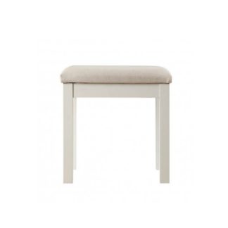 An Image of Movada Dressing Table Stool In Dove Grey With Fabric Seat