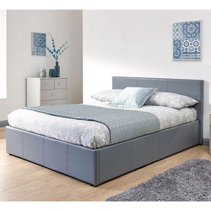 An Image of End Lift Ottoman Double Bed In Grey