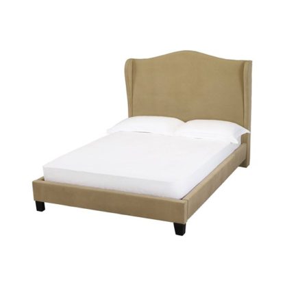 646d2fa57077c8d16cdbb417d2856d8ec58461314959fa1af9ae1a86c26727a1.jpg An Image of Chateaux Wing King Size Fabric Bed In Beige