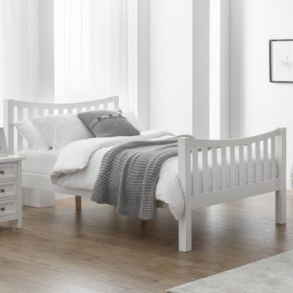 An Image of Madison Curved High Foot End King Size Bed In Surf White