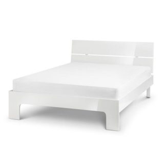 An Image of Arden Contemporary Double Bed In White High Gloss