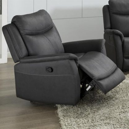 An Image of Arizona Fabric Electric Recliner Armchair In Slate