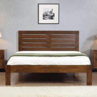 An Image of Vulcan Solid Wooden Single Bed In Rustic Oak