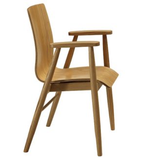 An Image of Worcester Home Office Chair In Natural Ash With Armrests