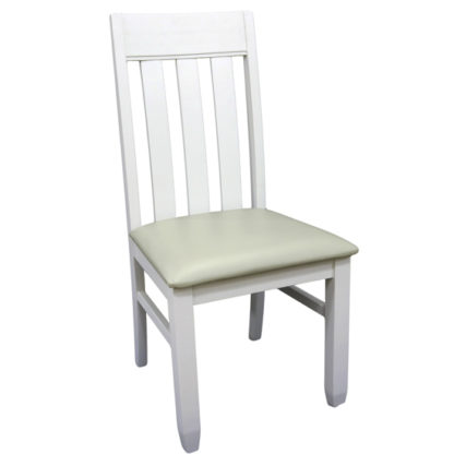 6529a3c5c71808d206d22b9b04f4f45464e73256fe540a5e0cb74e89a722bde9.jpg An Image of Ohio Slat Back Padded Dining Chair In Painted White