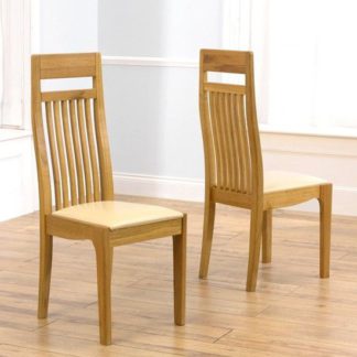 An Image of Pollux Dining Chairs In Pair With Cream Leather Seat