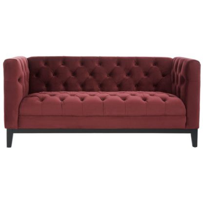 65e13a3f1082414da3e776675b800c15784b8e0be15e8cfa9b52993cb7dfd718.jpg An Image of Okab Crimson Fabric 2 Seater Sofa In Red