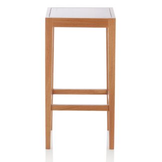 An Image of Proctor Wooden Bar Stool Square In Oak