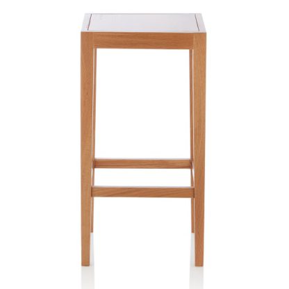 An Image of Proctor Wooden Bar Stool Square In Oak