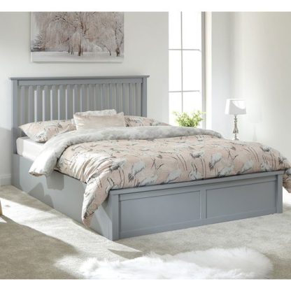 An Image of Como Wooden Single Double Bed In Grey