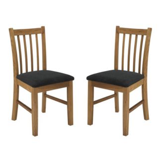 An Image of Brooklyn Wooden Oak Dining Chairs In Pair