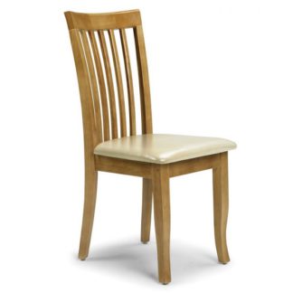 An Image of Cainsville Wooden Dining Chair In Maple Lacquered Finish
