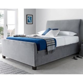 An Image of Madea Ottoman Storage King Size Bed In Plume Velvet Fabric