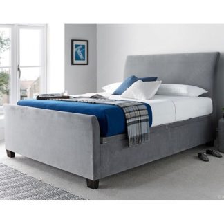 An Image of Madea Ottoman Storage Super King Size Bed In Plume Velvet Fabric