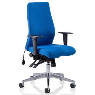 An Image of Onyx Ergo Fabric Posture Office Chair In Blue With Arms