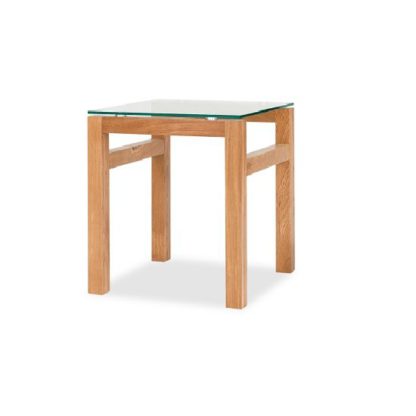673c8fc41afd9e540d88d3b8e2bf2a88791d71ae15741dbf23106f540bf8dc7c.jpg An Image of Tribe Glass Lamp Table In Clear With Solid White Oak Frame