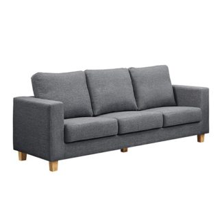 An Image of Wasp Linen Fabric 3 Seater Sofa In Dark Grey