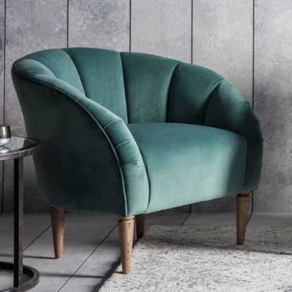 An Image of Tulip Bedroom Chair In Mint Velvet