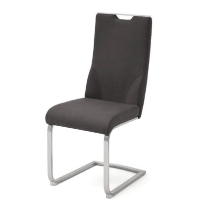 An Image of Jiulia Cantilever Dining Chair In Anthracite