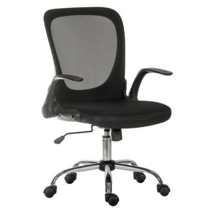 681c926de5923d597ed410eabade03a60980c942c22e2810bcbcc5390921f452.jpg An Image of Mellen Mesh Executive Office Chair In Black With Chrome Base