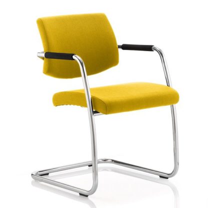 An Image of Marisa Office Chair In Yellow With Cantilever Frame