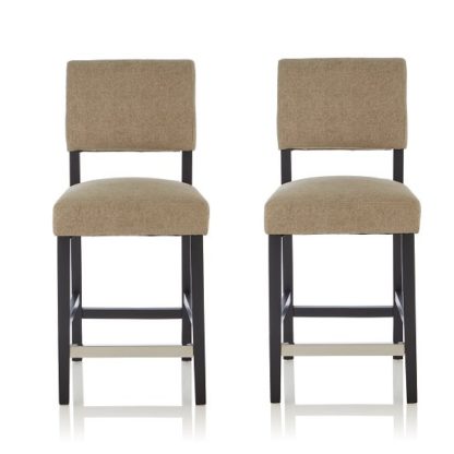 An Image of Vibio Bar Stools In Sage Fabric And Black Legs In A Pair