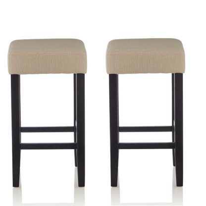 An Image of Newark Bar Stools In Mink Fabric And Black Legs In A Pair