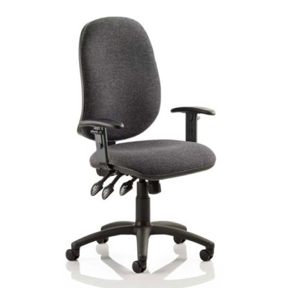 An Image of Eclipse Plus XL Office Chair In Charcoal With Adjustable Arms