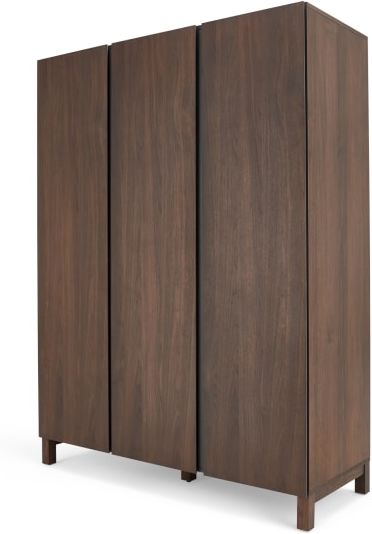 An Image of Xander Triple Wardrobe, Walnut