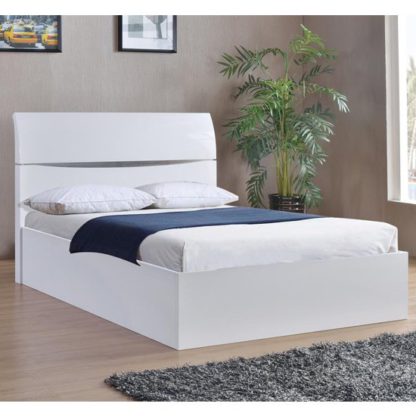 693847546d246bbe8904c6f1077a2784be1eaeb44cc2451284afdae61f178600.jpg An Image of Arden Wooden Storage King Size Bed In White High Gloss