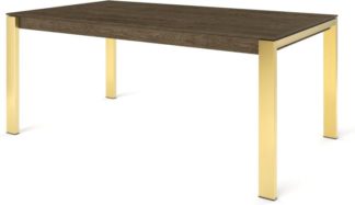 An Image of Custom MADE Corinna 8 Seat Dining Table, Smoked Oak and Brass