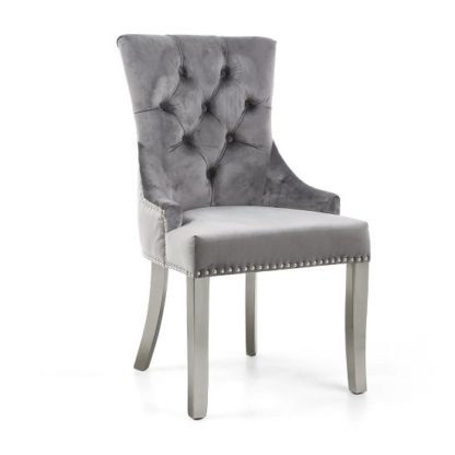 69a6466f48ed672d0bb4398e33c0dbcdf7fd71caa9b4dee1f97c619c17e08b02.jpg An Image of Robbyn Accent Chair In Grey Velvet With Silver Steel Legs