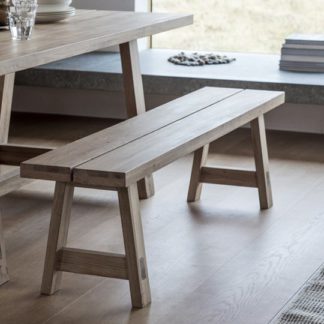 An Image of Kielder Wooden Dining Bench In Solid Oak