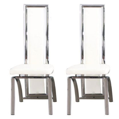 An Image of Chicago White Dining Chairs In A Pair